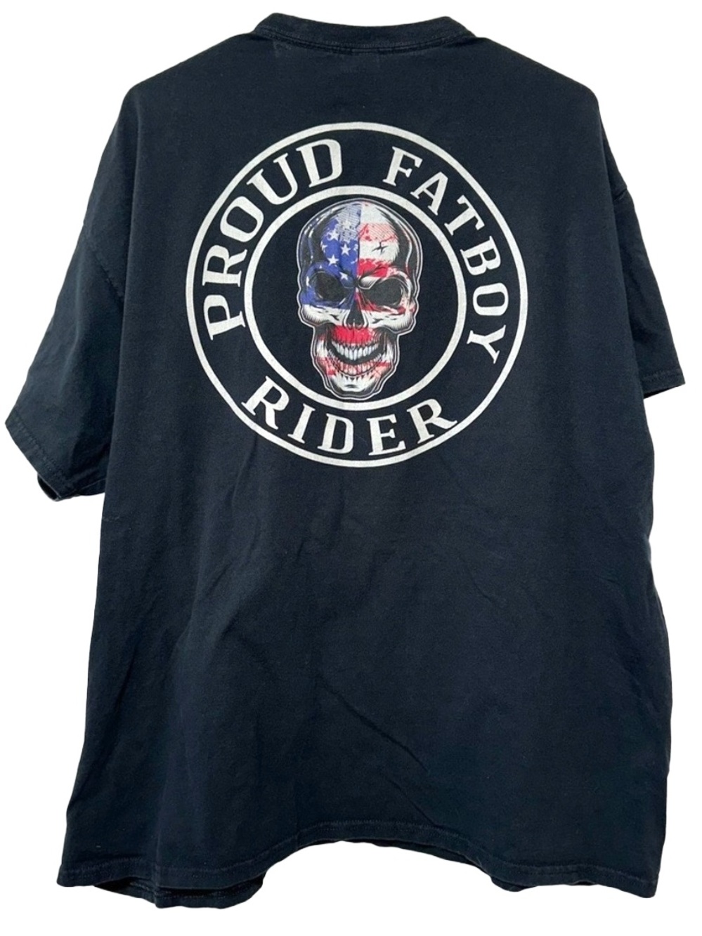 GILDAN Proud Fatboy Rider Skull Graphic Biker Motorcycle Tee 2XL